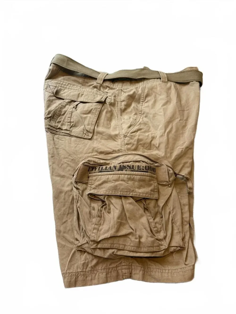 Urban Pipeline Mens Cargo Shorts Size 36 Tan Khaki Cotton Belted Pockets Y2K